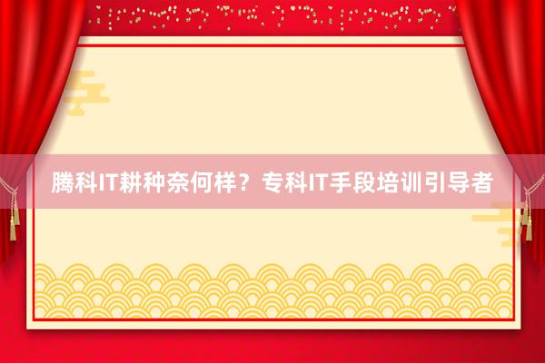 腾科IT耕种奈何样？专科IT手段培训引导者